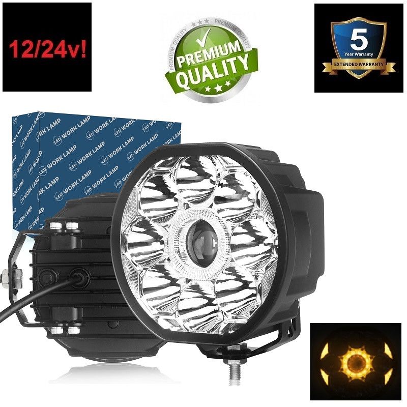 LED RADNA SVETLO REFLEKTOR+DNEVNO SVETLO  6"   15.3cm 90W + Pozicija Narandzasta Beograd Zemun